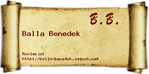Balla Benedek névjegykártya